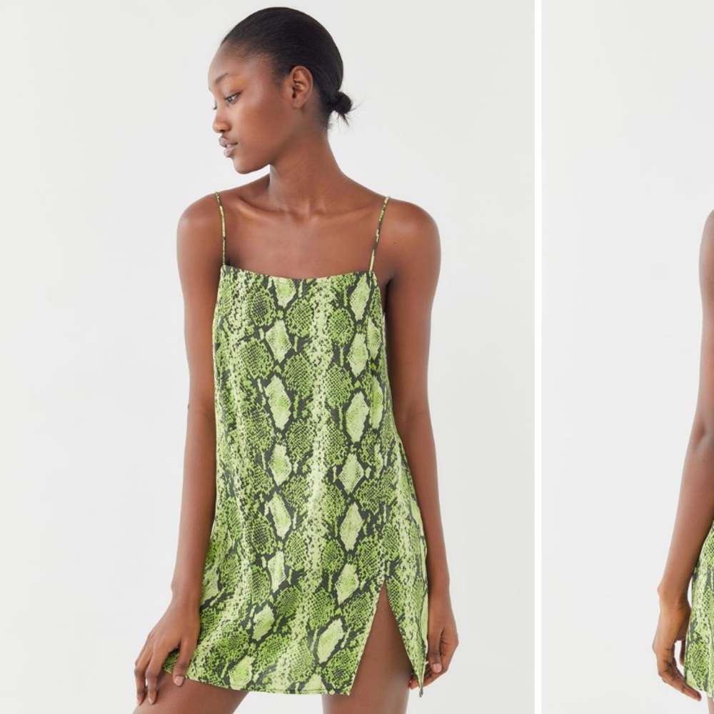 Green snake skin dress